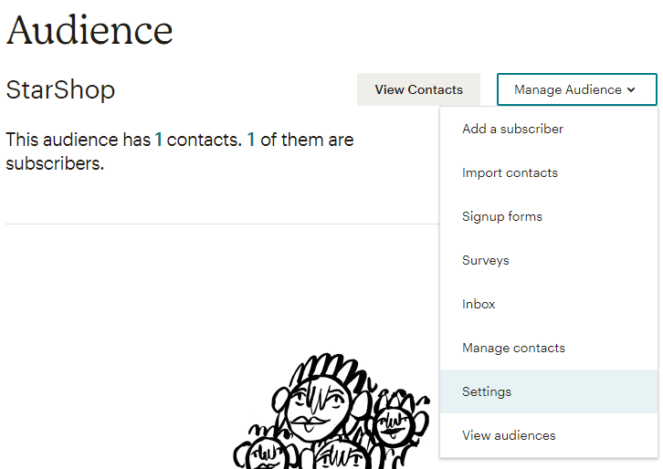 manage audience button