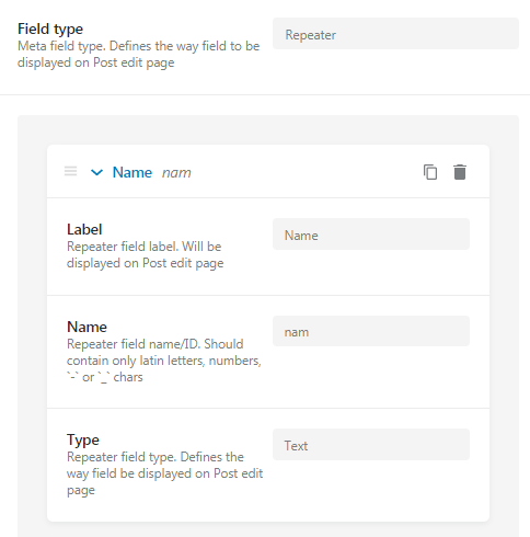 repeater name meta field