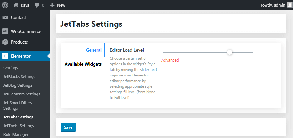 Load Level Editor in WP Dashboard