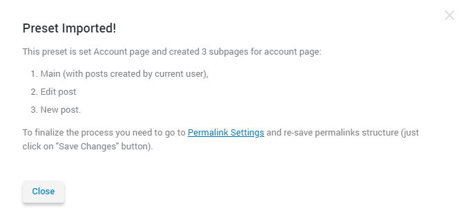 Preset notification