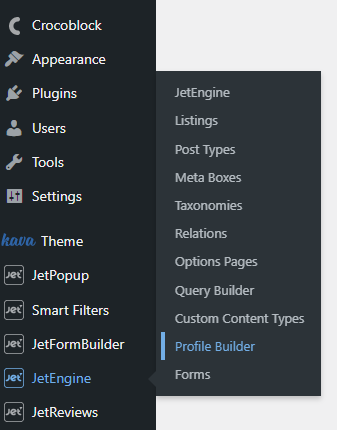 profile builder wordpress tab