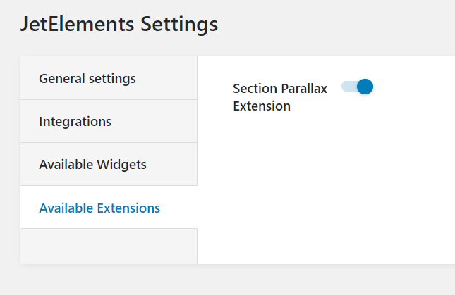 JetElements section parallax extension enabling
