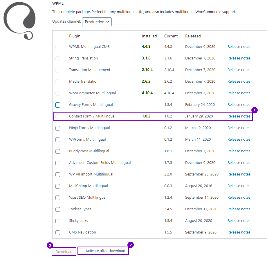 contact form 7 multilingual plugin download