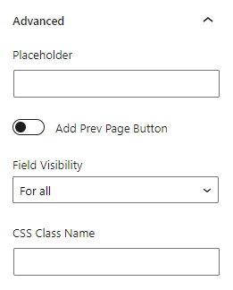 advanced settings section