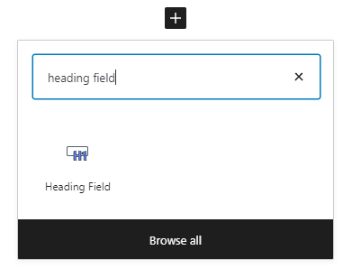 heading field block
