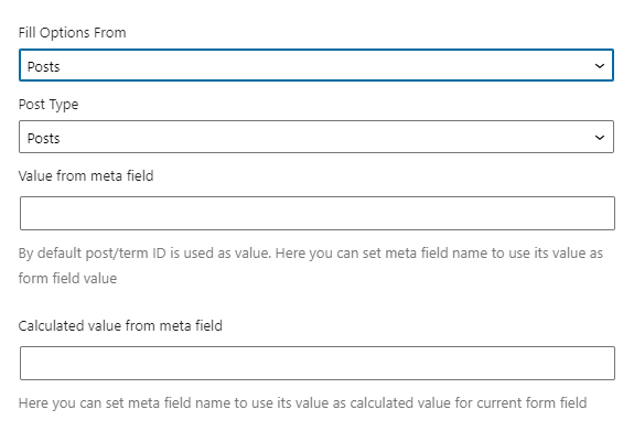 select field posts