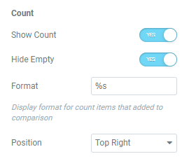 compare count button settings