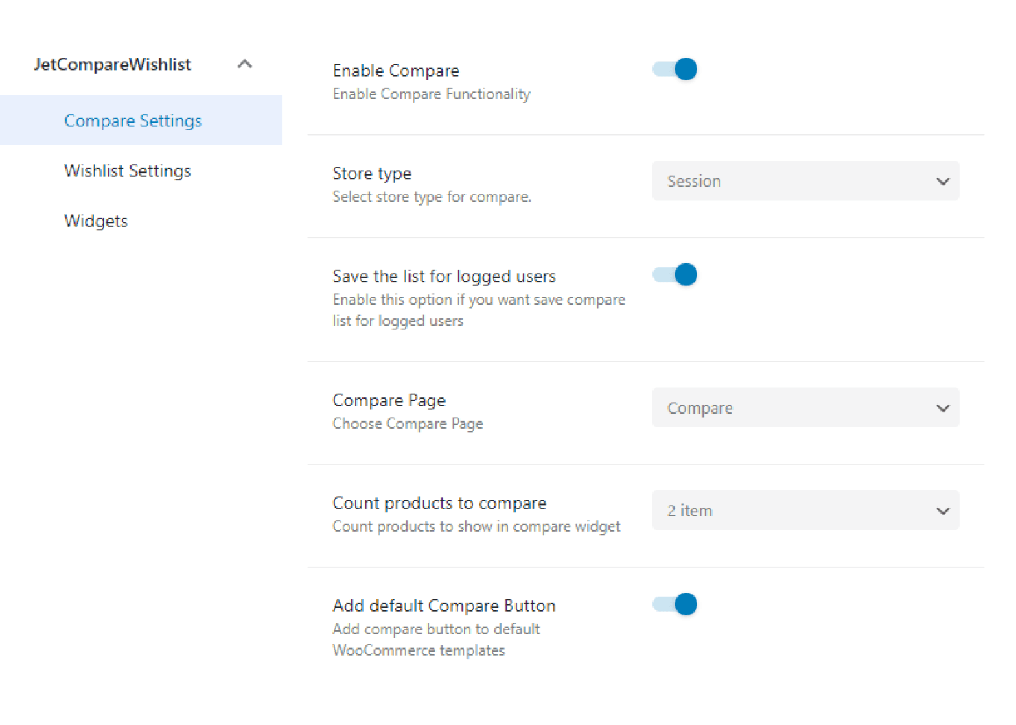 jetcomparewishlist compare settings