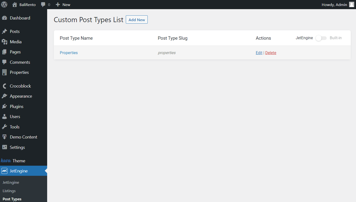 custom post types list