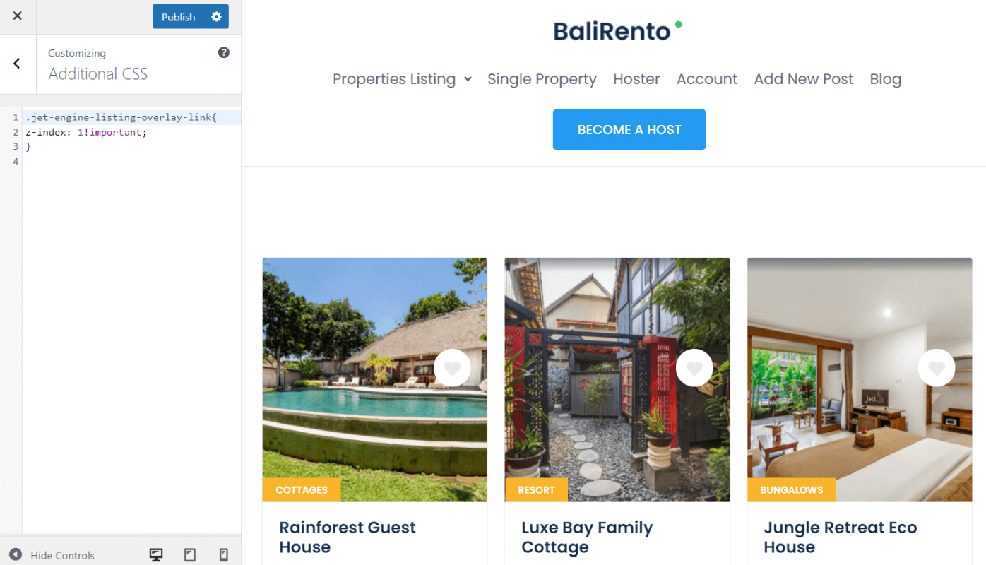 additional css customizing
