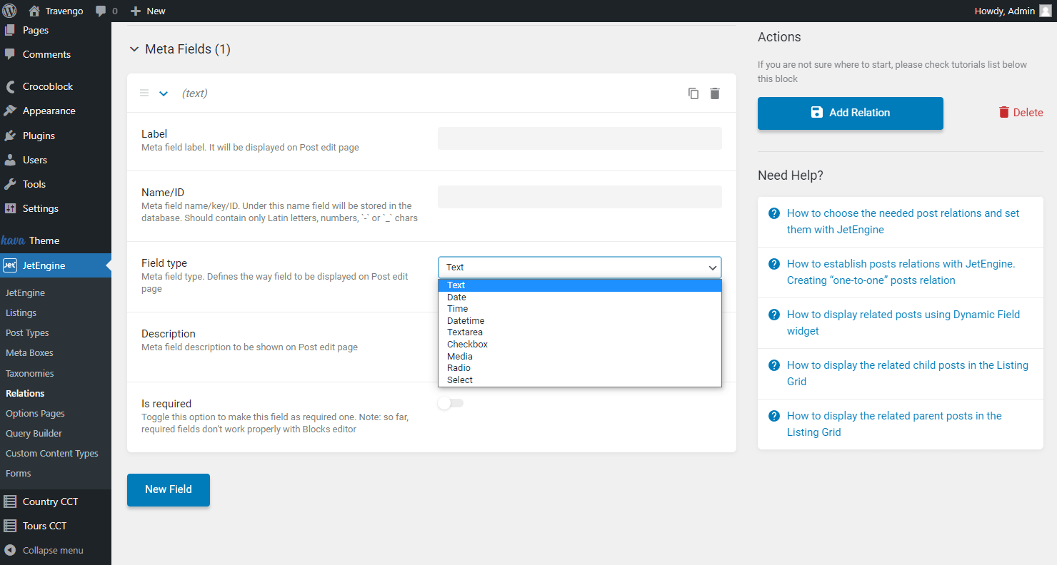 available meta fields for cct