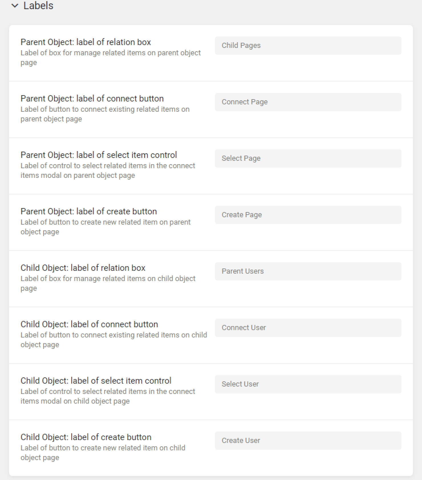 relation labels example