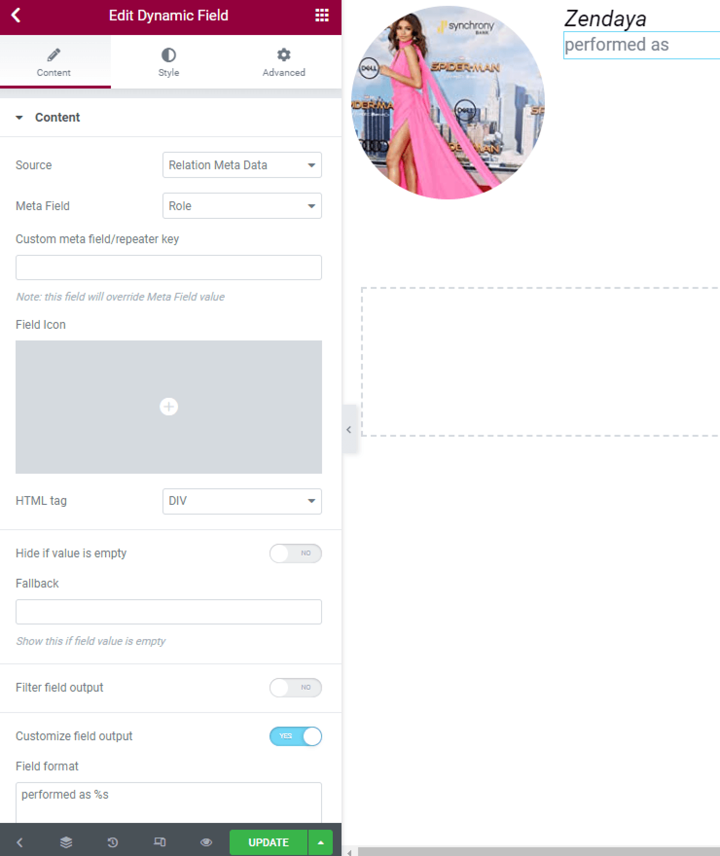 listing item