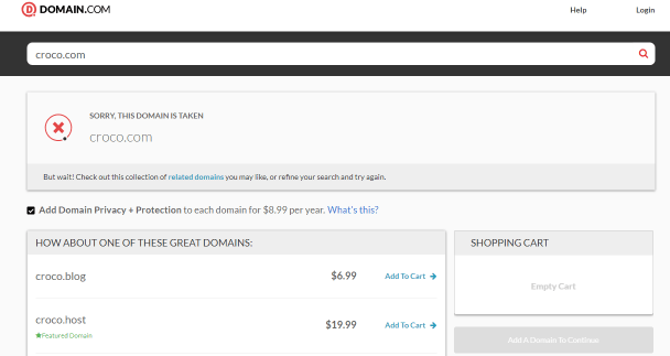 best domain for WordPress site