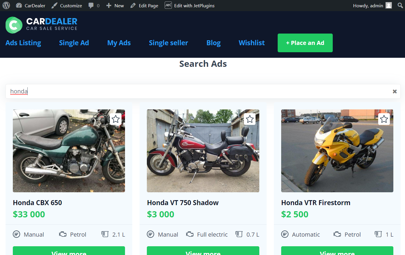 listing grid is visible after dynamic filtering