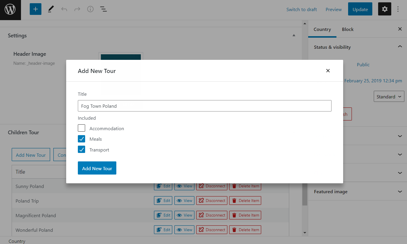 pop up with custom checkbox