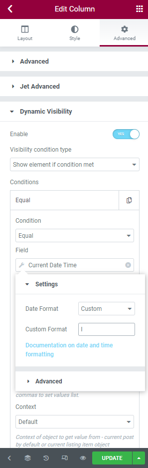 current date time dynamic tag