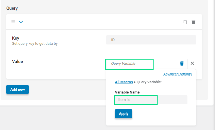 variable name field completed