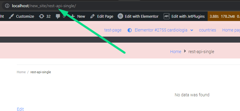 rest api single page link