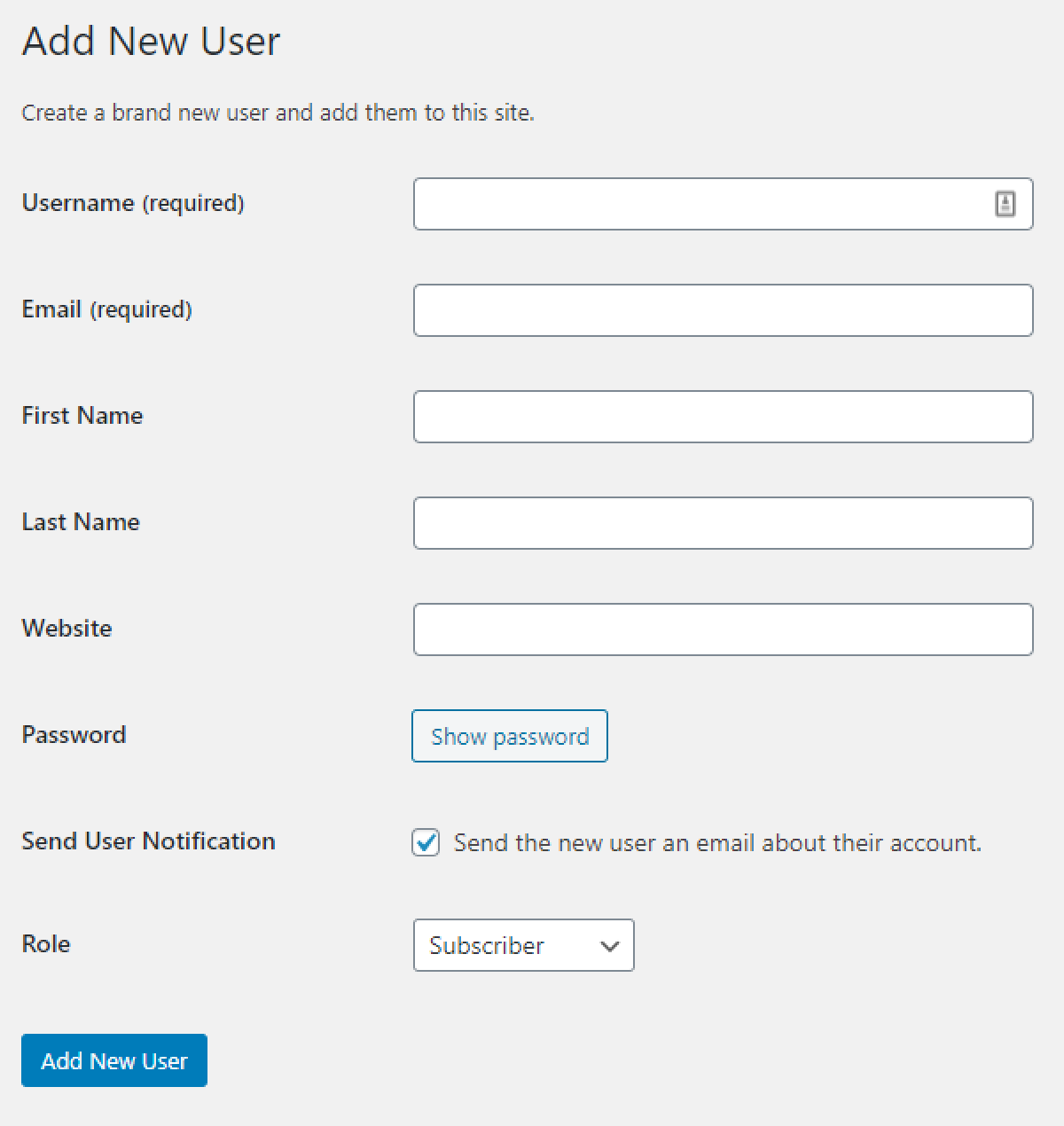 adding a new user