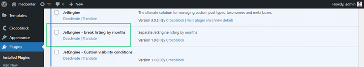 add-on installing and activation