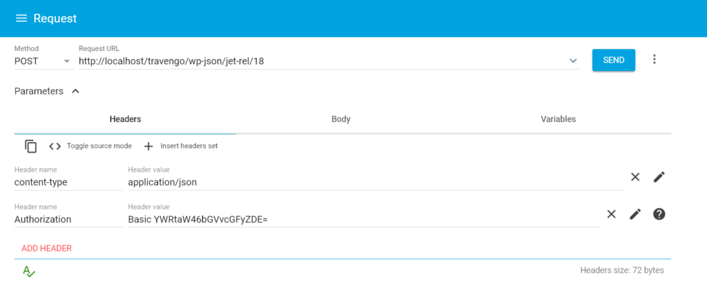 advanced REST client headers