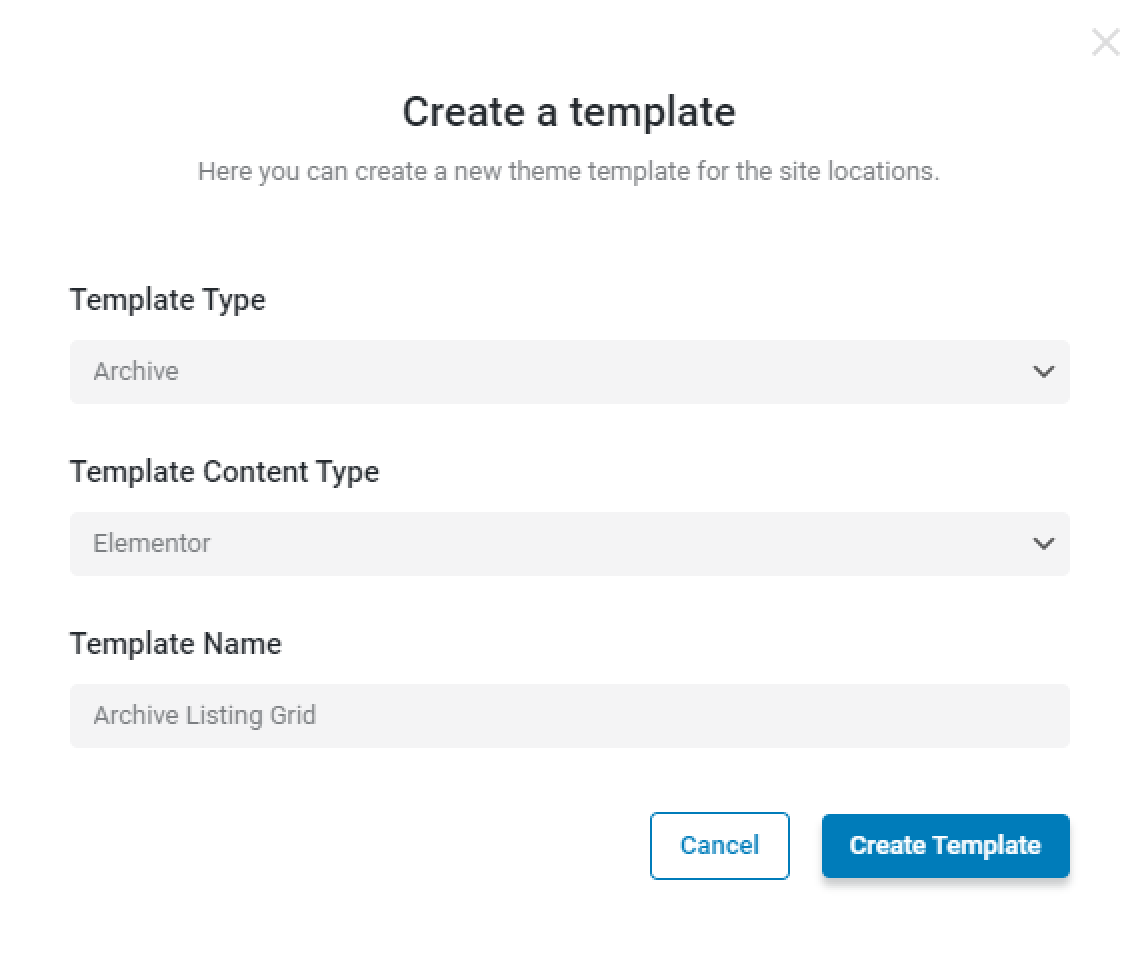 archive template for the listing grid