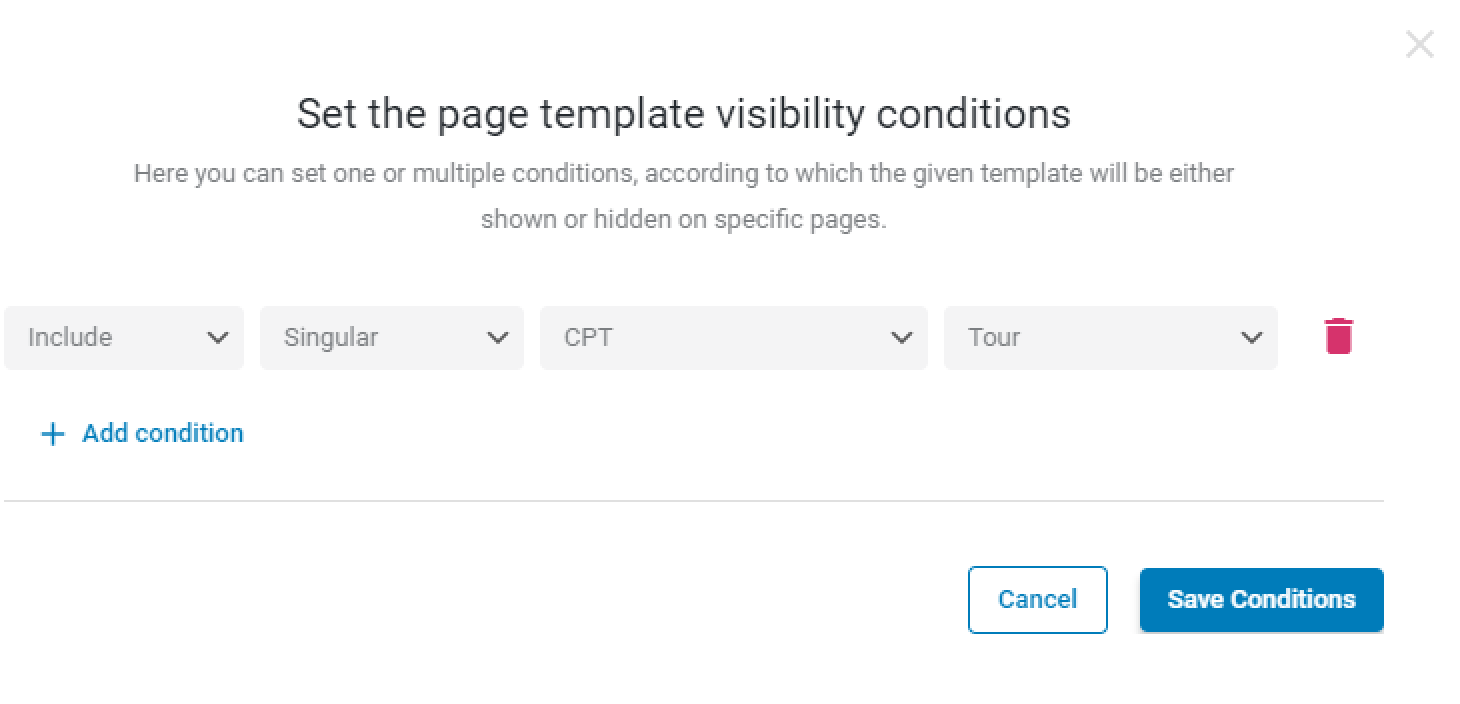 condition for the single template for the cpt