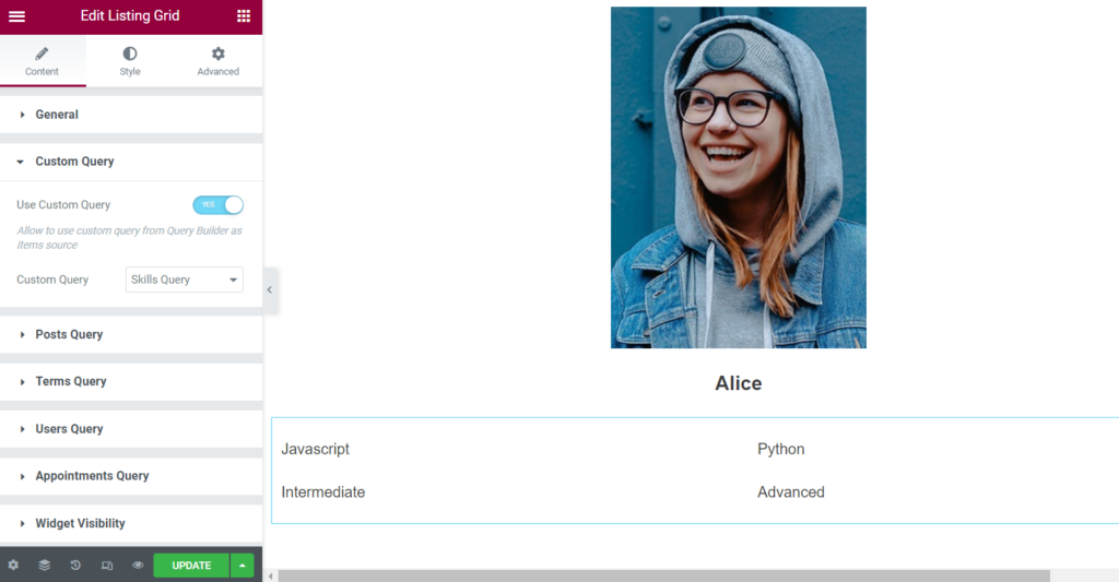 custom term query enabled