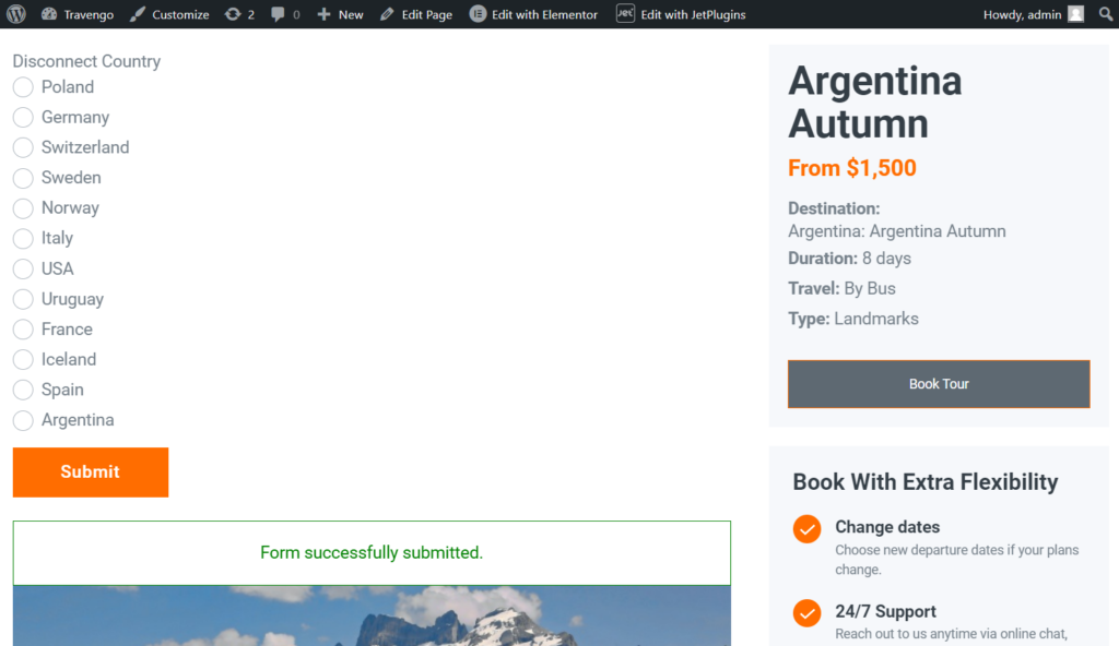 form successfully submitted