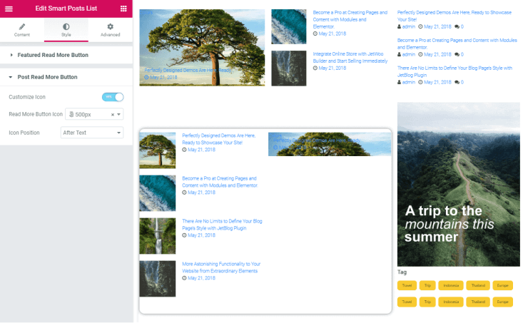 None Load Level Editor for Smart Posts List widget