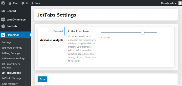 Load Level Editor in WP Dashboard