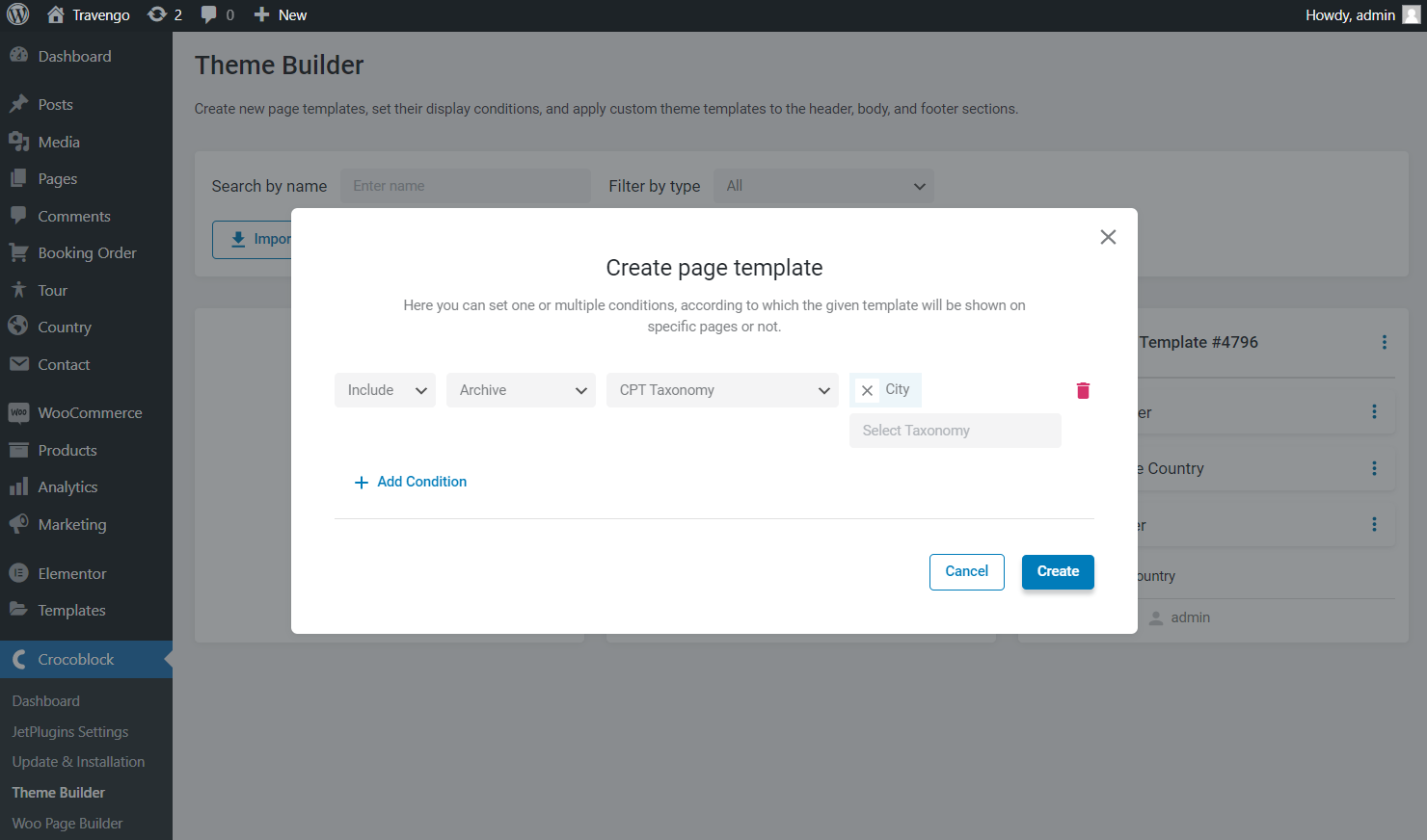 page template conditions