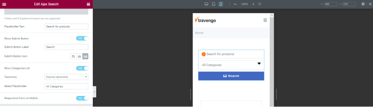 responsive mode toggle in elementor