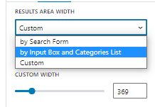 results area width section of ajax search results blocks
