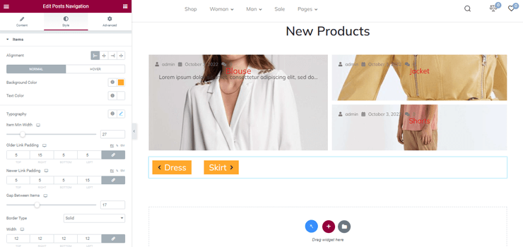 arrows buttons styling settings