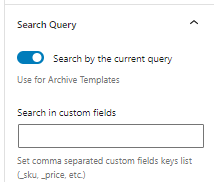 search query of ajax search block for gutenberg