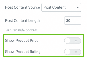 show product price and rating class