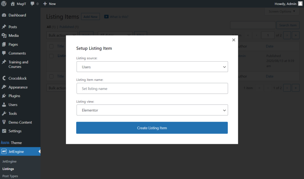 users listing source