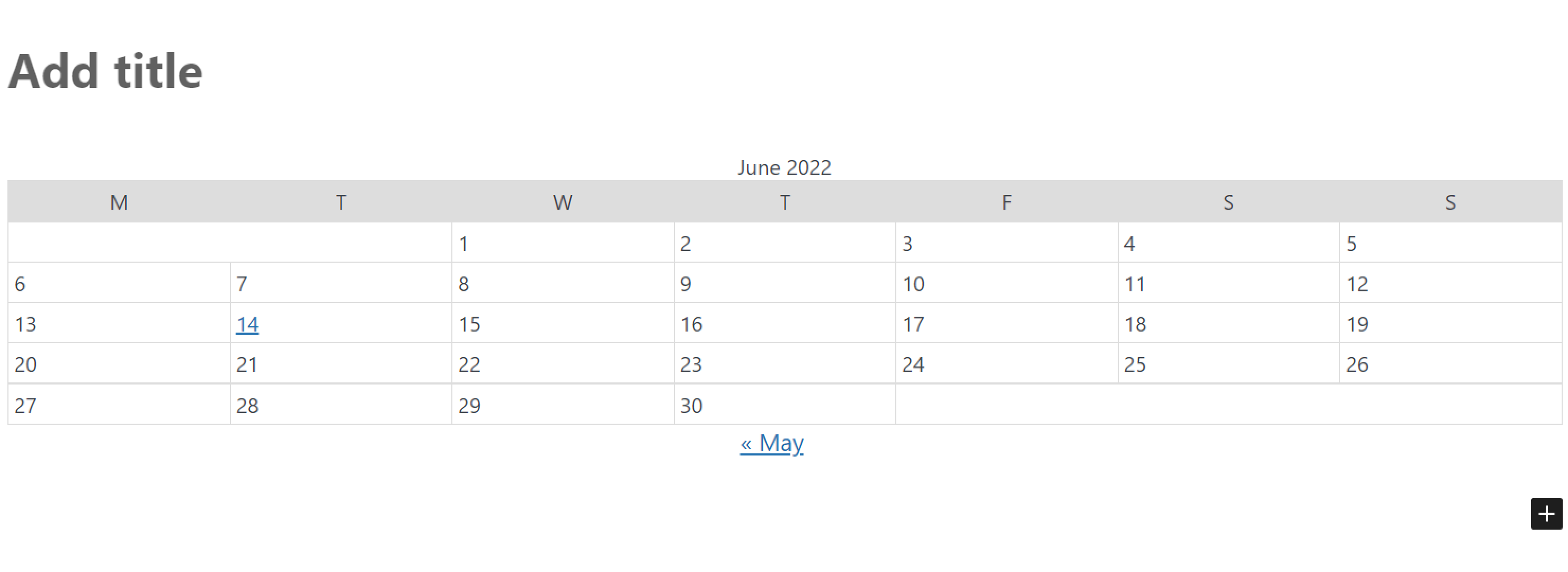 calendar block when the fullwidth block editor module enabled