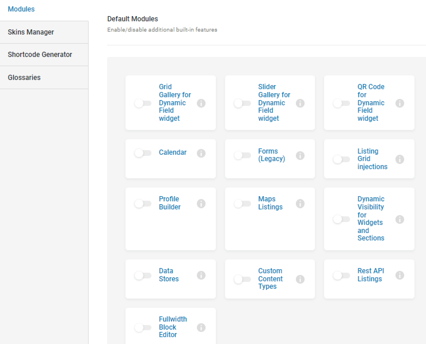 default modules