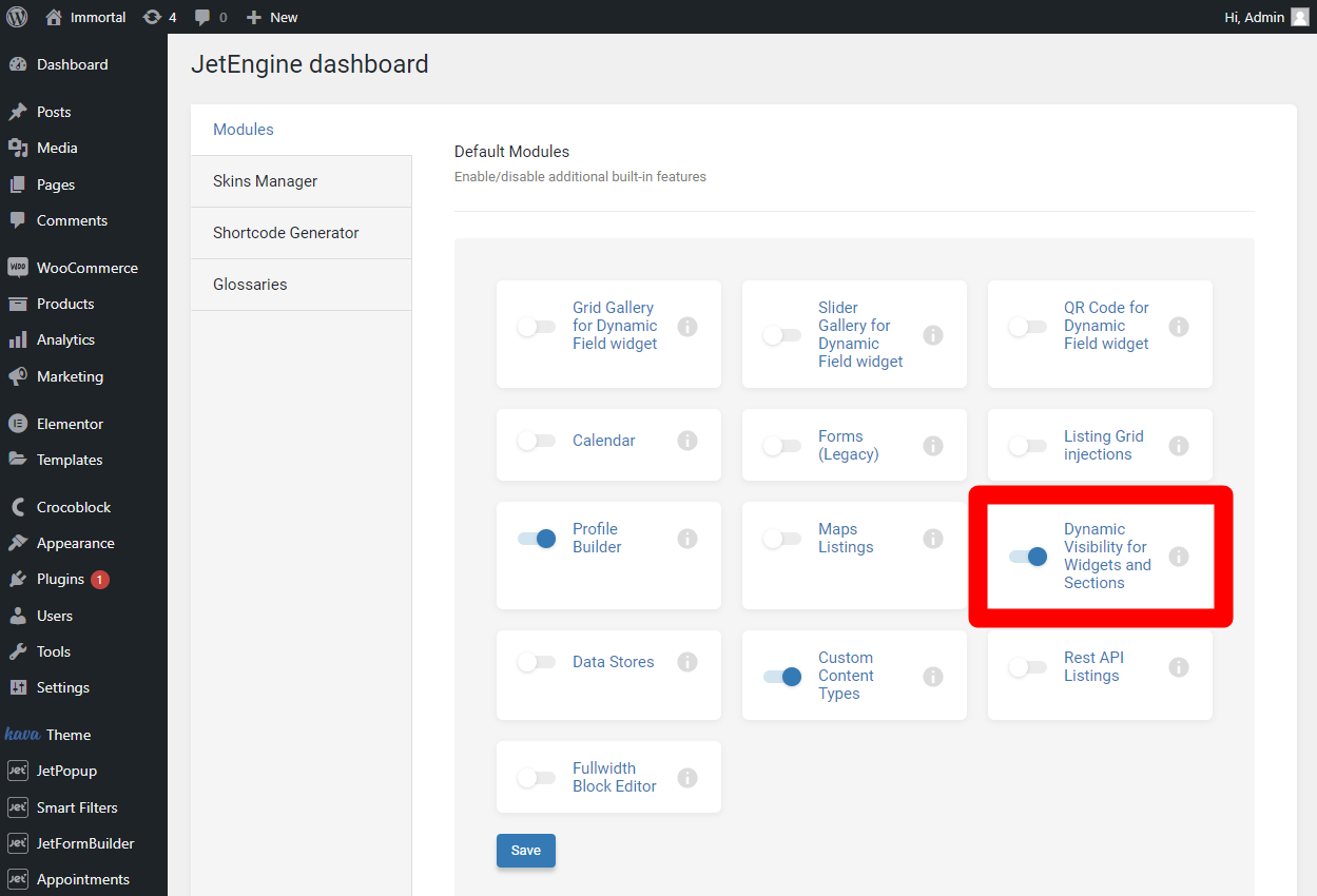 enable module