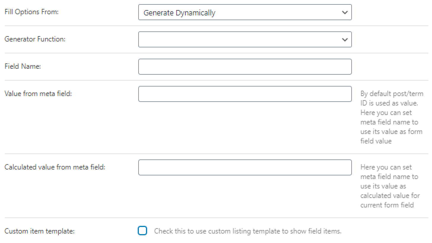 generate dynamically source in radio field