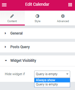 listing calendar visibility