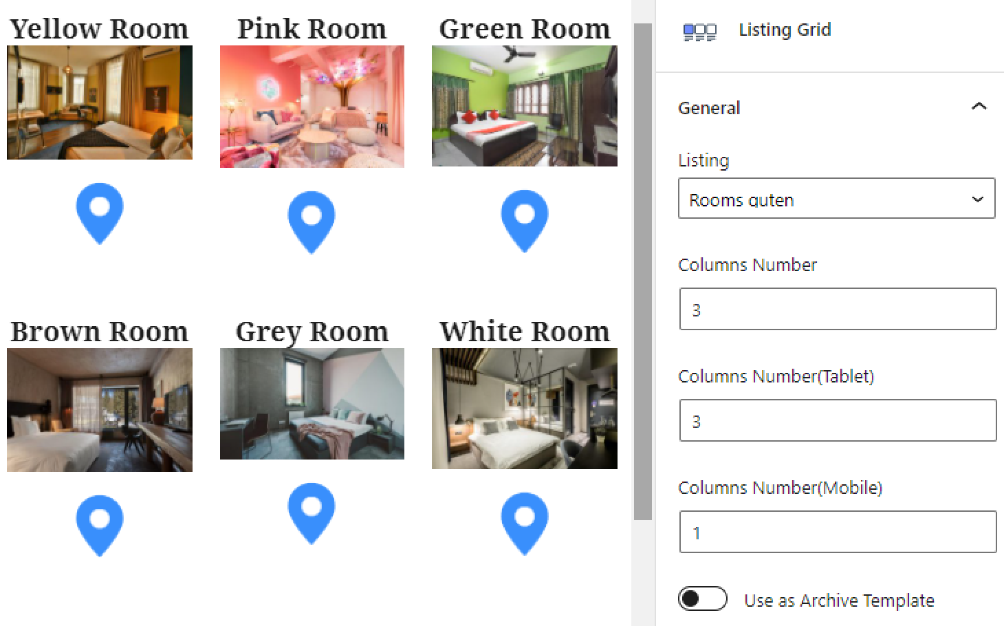 listing grid example