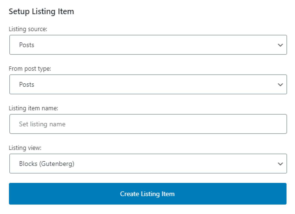 listing for posts