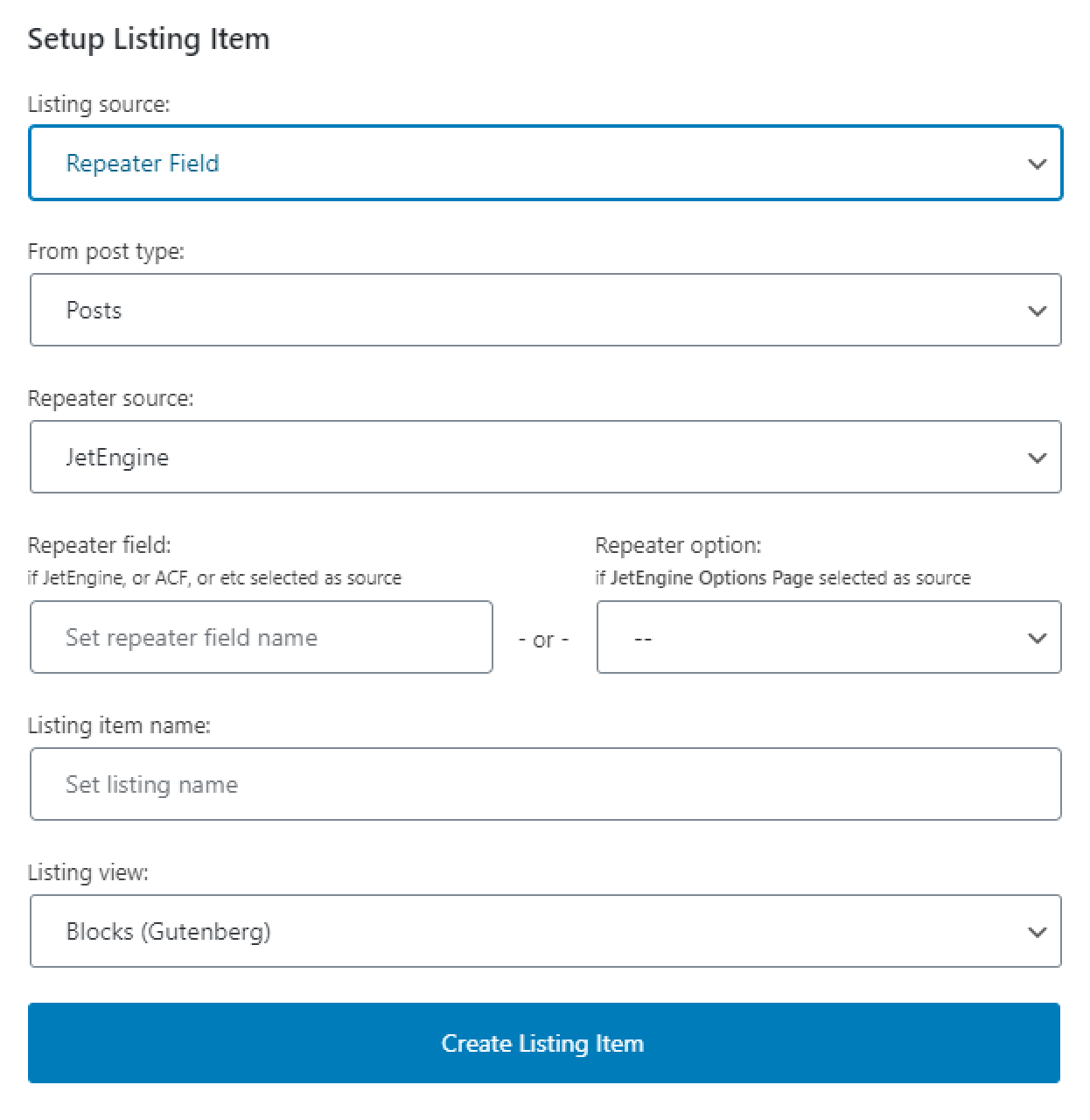 listing for repeaters
