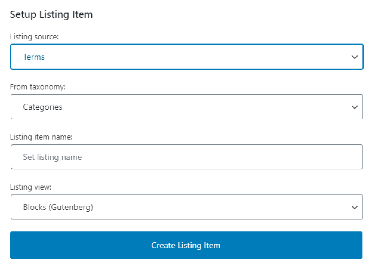 listing for terms