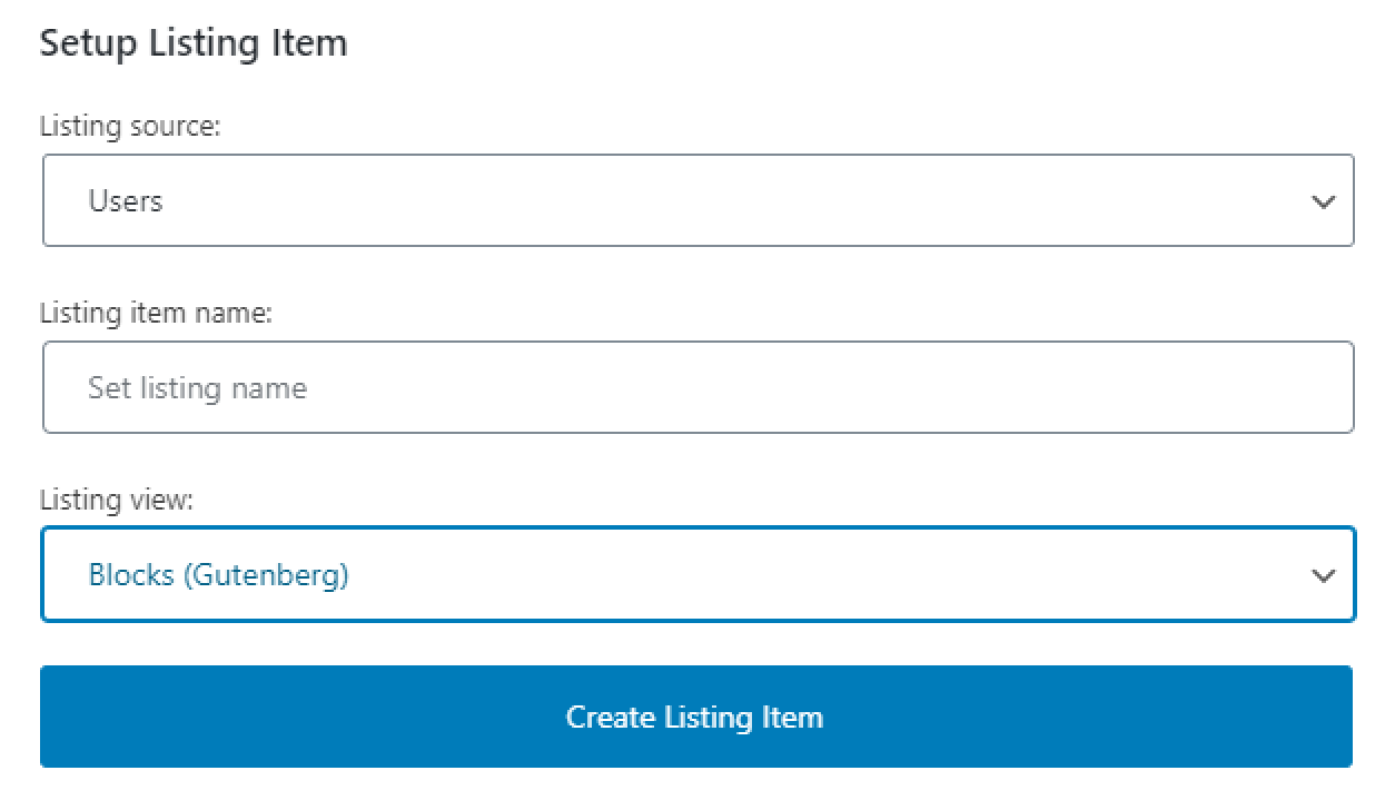 listing for users