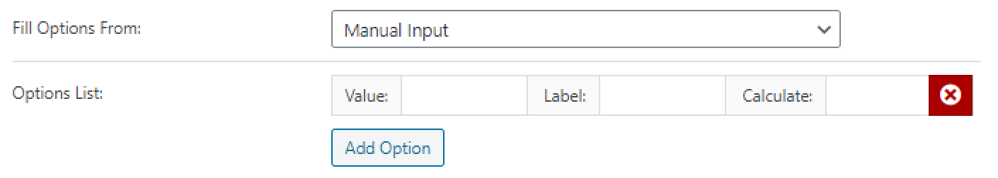 manual input in radio field